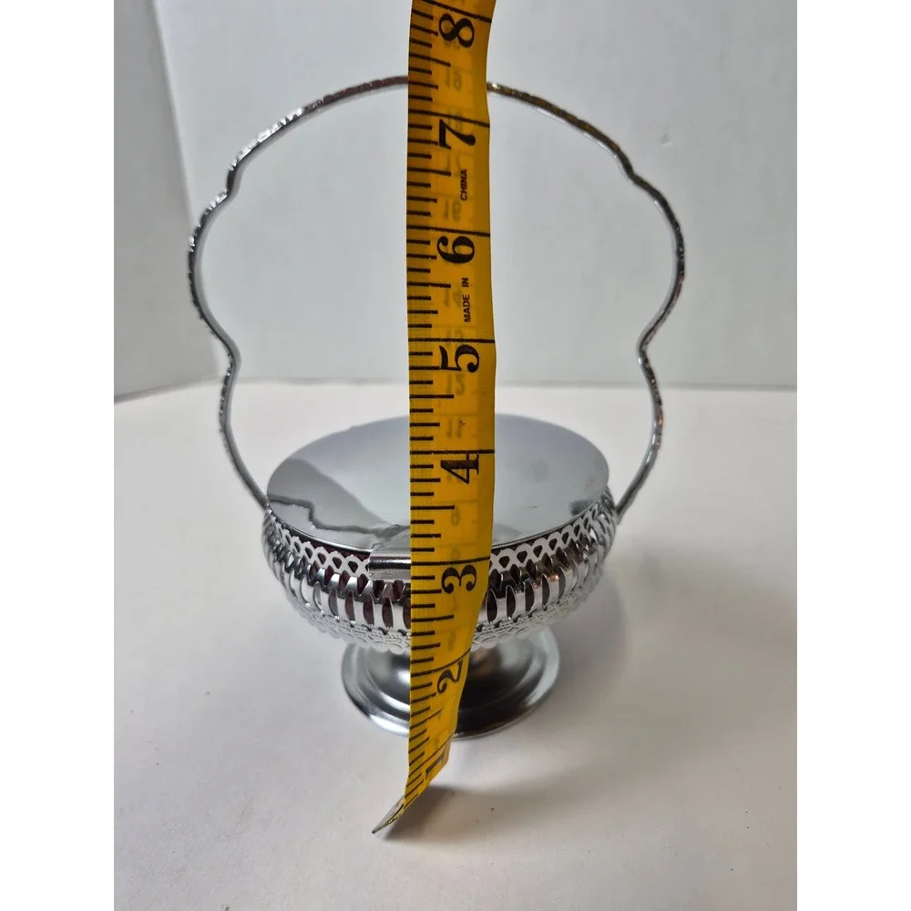 Vintage Amethyst‎ Purple Glass Jam Jar with Silver Tone Metal Caddy and Handle